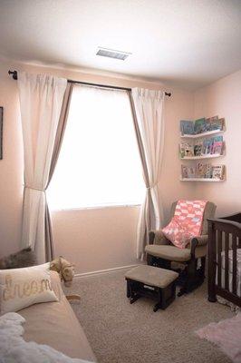 Levi helped pick out a stain resistant paint and took the time to find a color that went perfect for my baby girls nursery.
