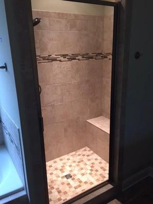Custom Tile Shower in Master Bathroom