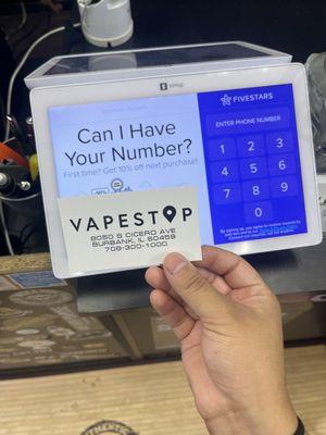 Sign up on their fivestar app to receive points for discount on next purchase!