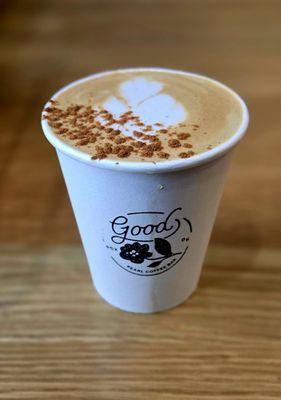 Brown butter oatmilk latte