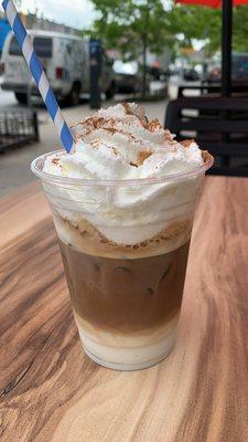 Iced Cappuccino Topped With Whipped Cream & Cinnamon