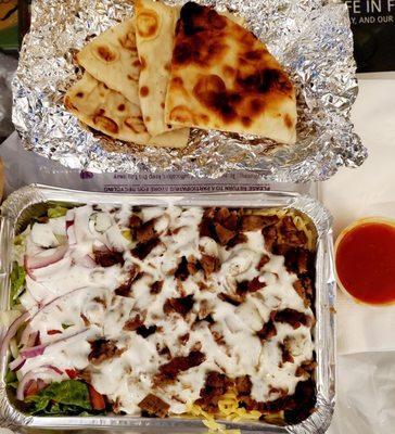 Lamb over Rice w/salad & Pita ~ 3.31.22