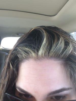 Pure bleach, no toner and different color from the rest of my head.