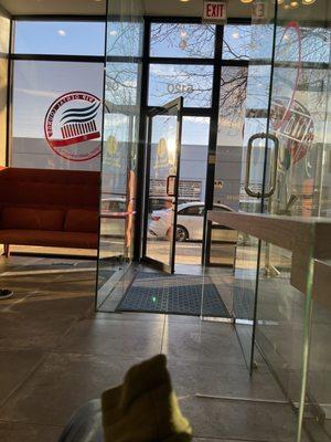 Reception area, before deep cleaning appointment.