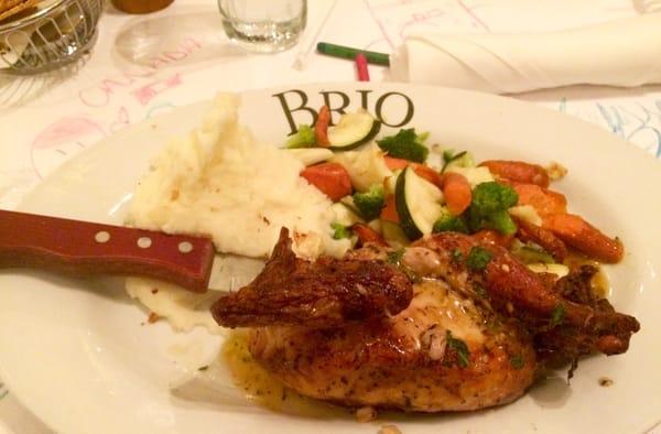 Chicken under a brick, moist and flavorful