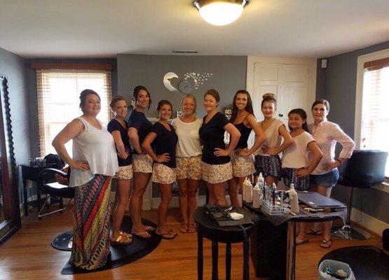 My entire bridal party in the salon