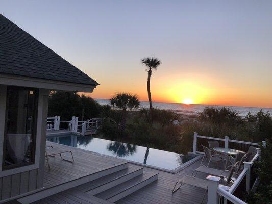 Sun rising across the Atlantic.