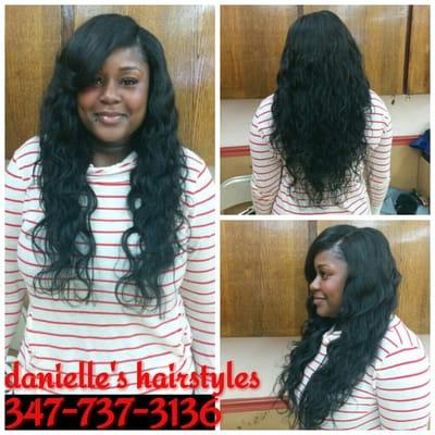 Sewn in weave with a side part - Brazilian body wave
