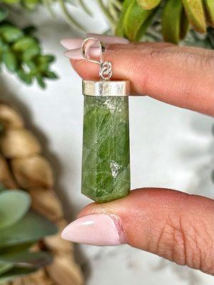 Glorious gemmy Olivine/ Peridot point pendant!!! So many flashes of iridescent greens and healing vibes!