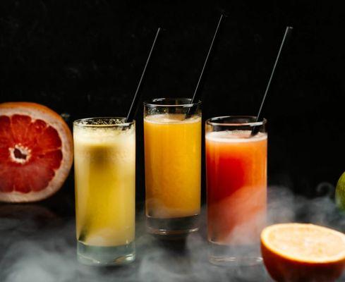 Fresh fruits juice with a mango and avocado mixture