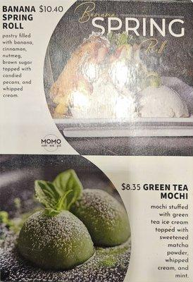 Dessert Menu as of 6/28/25