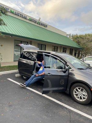 Waiting on our pups to get released