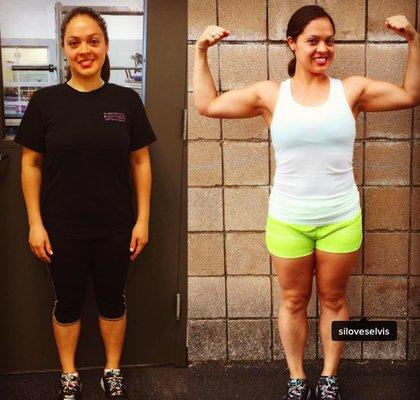 Silvia lost 9 pounds and 3 inches of her waist in 4 months.