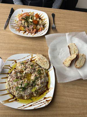 Baba Ganoush (Garlicky Goodness w/ ample yummy homemade Turkish bread)