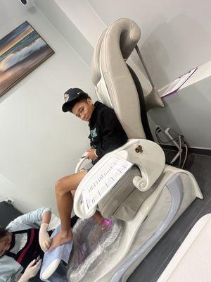 VY was thorough making sure this athlete had a nice pedicure!