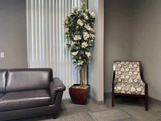 Nice couch in lobby.