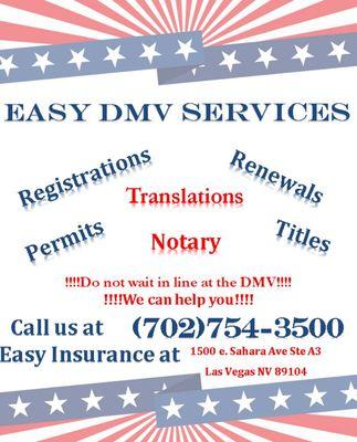 Callll Ussss Attt 702-754-3500 for your DMV SERVICES!!!