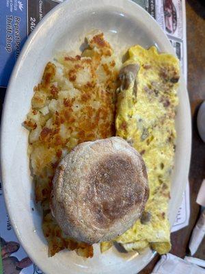 Aloin Chopped Steak & 2 Eggs Alpine Omelette