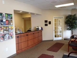 Our comfortable reception room at Cline Dental
