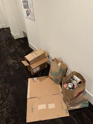 Trash dumped in hallway