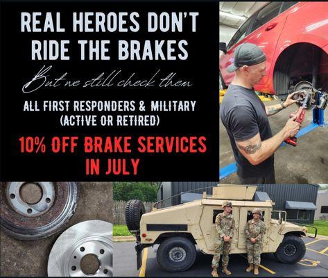 Brake special for military and first responders