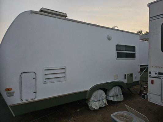 First coat on the travel trailer