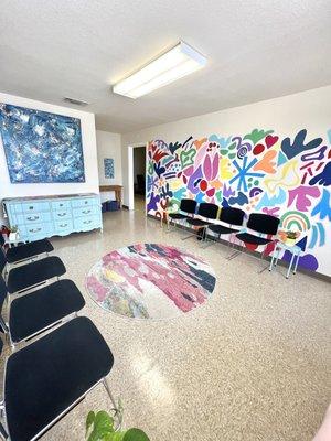 Inviting waiting area for parents.