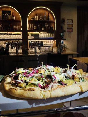 Mushroom Flatbread with Seasonal Veggies