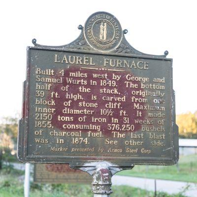 Laurel Furnace - Iron Made In Kentucky Historical Marker