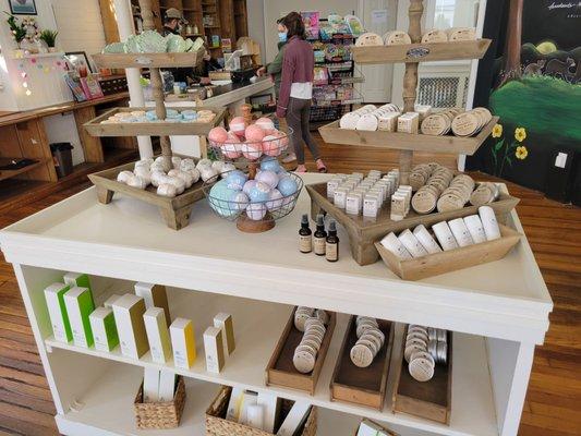 Organic soaps & balms, many made there