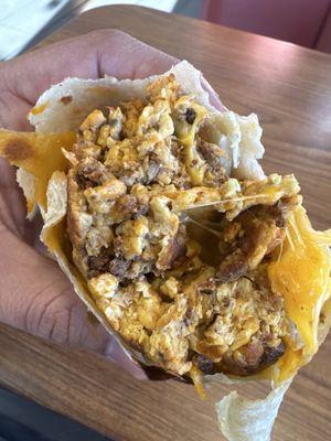 Chorizo breakfast burrito