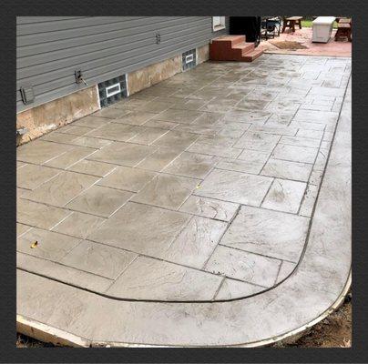 New stamped concrete patio