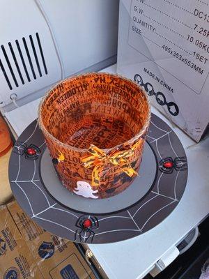 A Halloween candy dish that I have made by hand