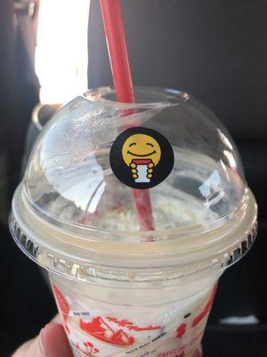 Cute sticker they add to your cup.