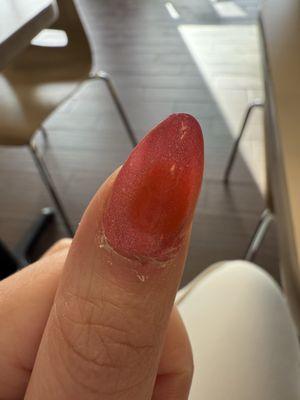 My thumb is so sore from how much they filed my cuticles.