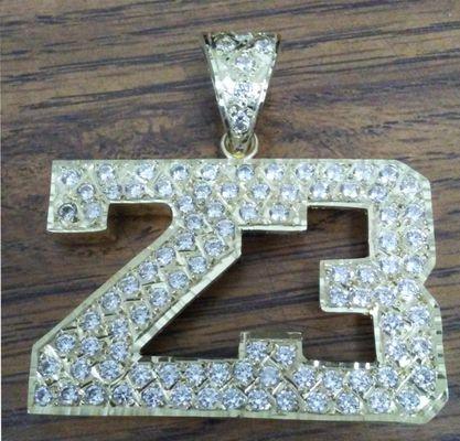 Numeric diamond Pave charm very large