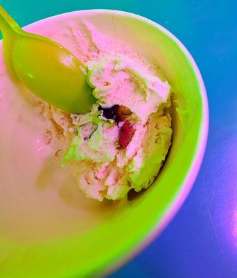 Rose petal ice cream with real rose petals