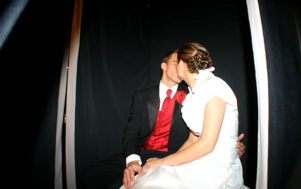 Newly-weds in the photo booth