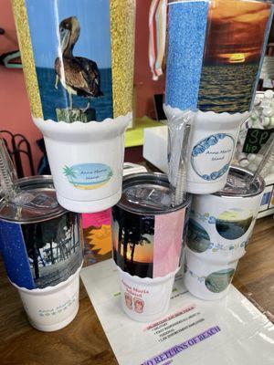 Local made stainless steel drink ware.