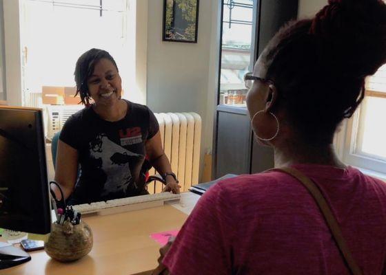 pre-COVID front desk