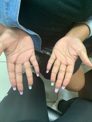 Uneven Nails Acrylic Acrylic