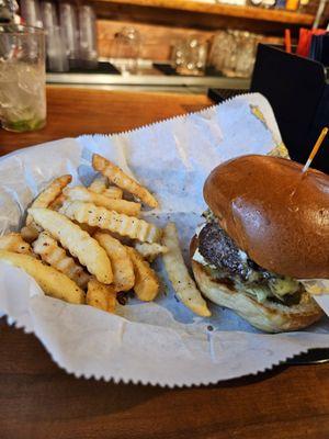 Large burger and fries