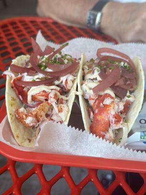 Lobster Tacos , Cole slaw underneath too drippy otherwise delicious!