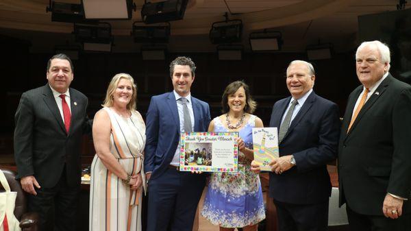 Nicole Fetherman, Executive Director, presents a thank you award to Senator Mensch for his support over the past 10 yrs. in Harrisburg.