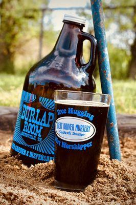 Take home a growler for refreshments while playing horseshoes in the backyard