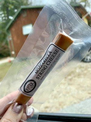 Smoked mozzarella string cheese!