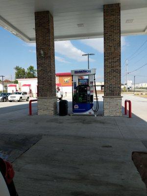 Diesel pump with the new carwash in the background