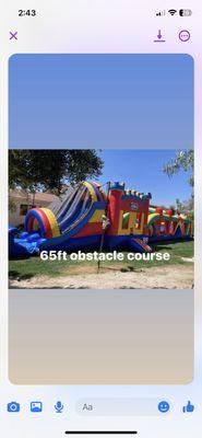 Obstacle course -Moreno Valley jumpers and party rentals