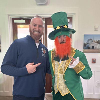 Jason & Chris at non-profit fundraising on St Patrick's Day. Kilgo Insurance supporting the community.