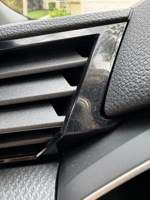 Dust all over vents after $375 detail job